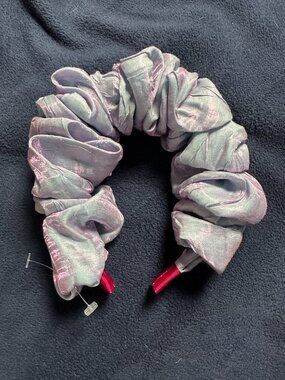 Ruffle Headband Periwinkle Pink Purple One Size New Puffy Volume Sateen Girly